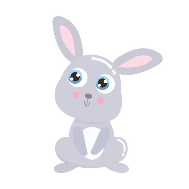 可爱的小兔子矢量插图。图片下载