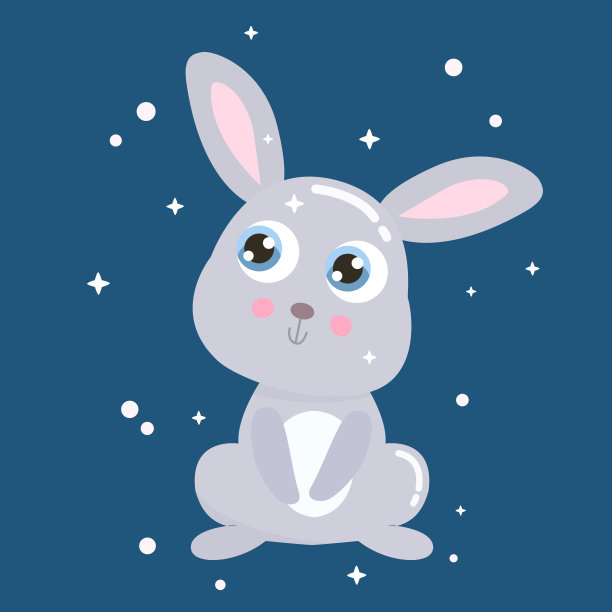 可爱的小兔子矢量插图。图片下载
