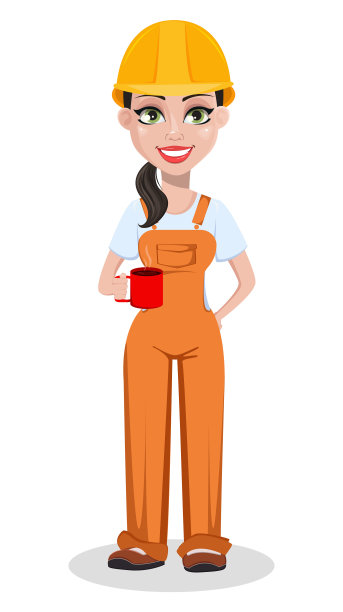 穿着制服的漂亮女建筑工人图片下载