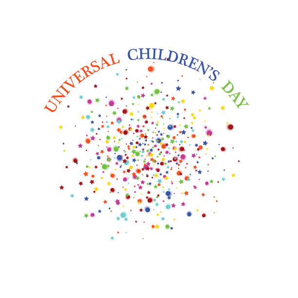 国际儿童节的背景五彩缤纷。彩色纸屑飞图片下载