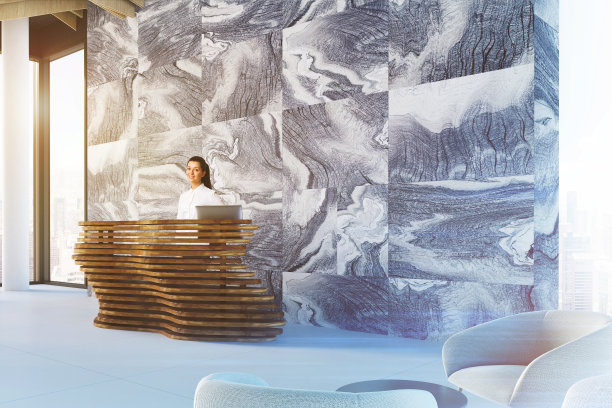 大理石公司办公室接待，女士图片下载