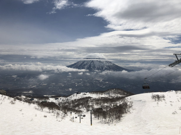Yotei山与云环和帽子，Niskeo图片下载