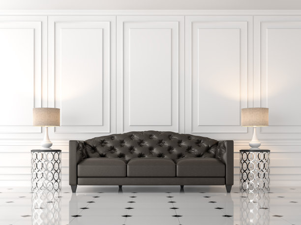 现代经典客厅3d渲染图片下载