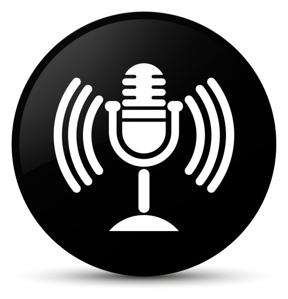 麦克风图标黑色圆形按钮图片下载