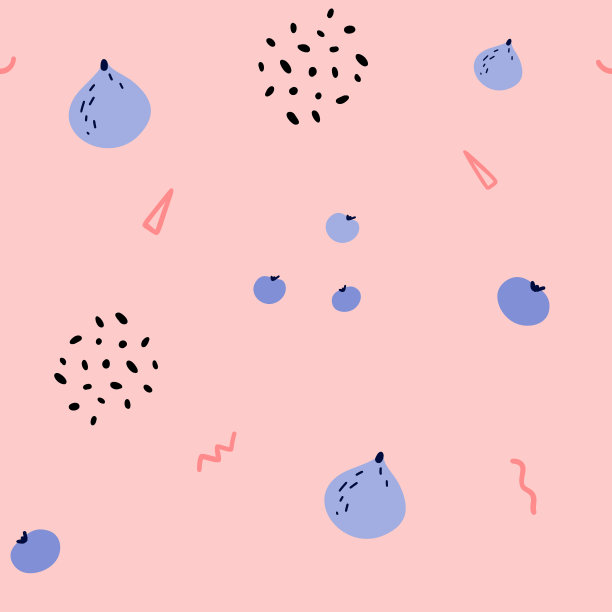 带菌热带水果背景与无花果，浆果，蓝莓。夏日异域水果无缝图案搭配时尚元素图片下载