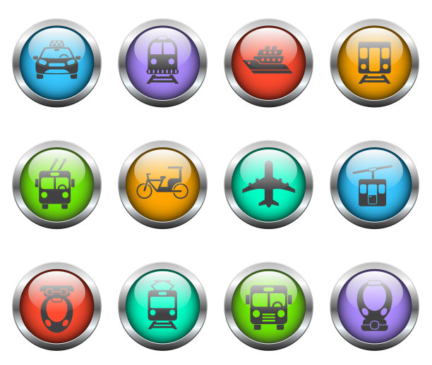 公共交通图标集图片下载