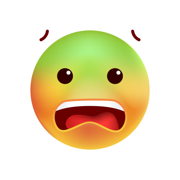 可爱的害怕的表情在白色的背景。孤立的矢量图图片下载