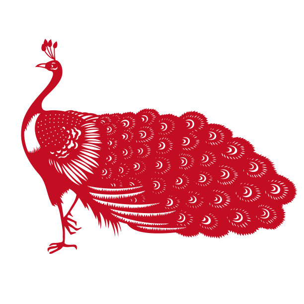 孔雀(中国传统剪纸艺术)图片下载