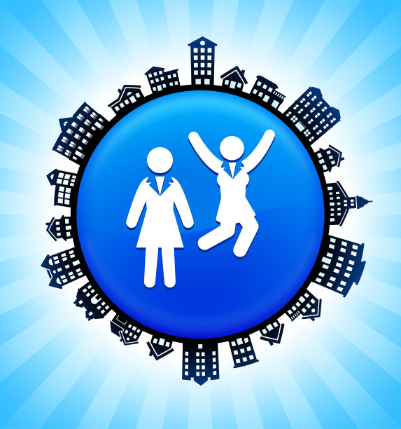 商业女性成功的农村城市景观天际线背景图片下载