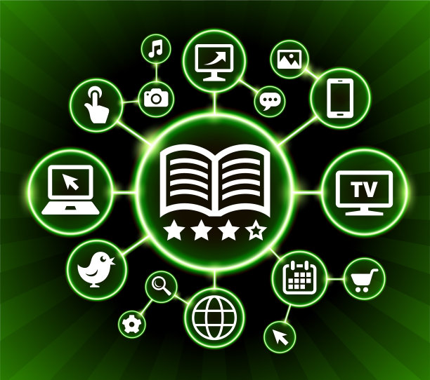 图书评级网络通信技术暗按钮背景图片下载