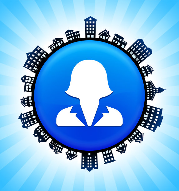 女性头部射击农村城市景观天际线背景图片下载