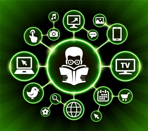 阅读书籍互联网通信技术暗按钮背景图片下载