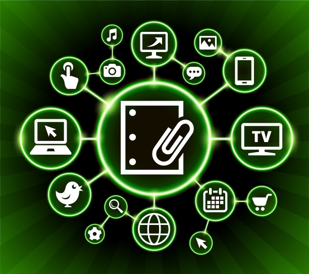 文件和回形针互联网通信技术暗按钮背景图片下载