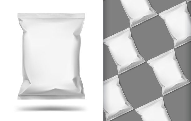 食物零食枕头袋上的白色背景。矢量插图。图片下载