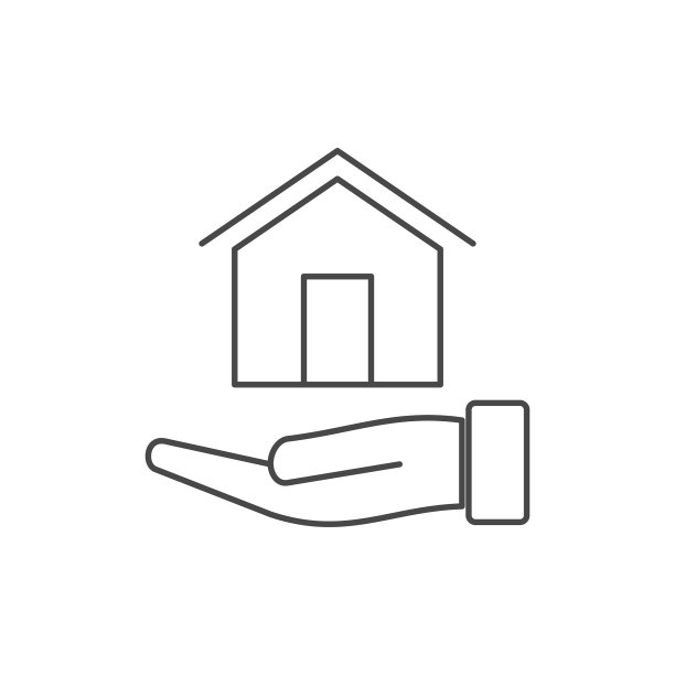 非常有用的房屋保护线图标。图片下载