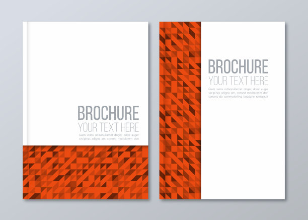 手册模板向量。企业办公文具设计。几何传单背景。图片下载