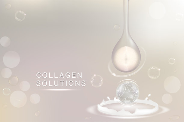 白色胶原蛋白滴液，化妆品广告背景即用，奢侈护肤广告图片下载