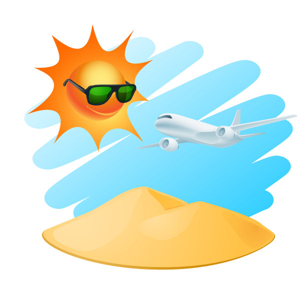 有阳光和飞机的热带岛屿图片下载