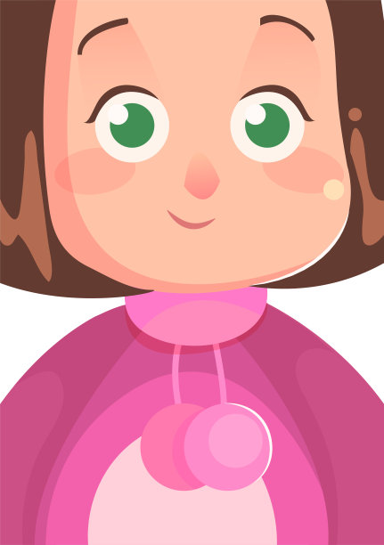 可爱的插图。横幅，背景，传单，海报，卡通风格与可爱的女孩。用于问候、装饰、祝贺的海报、矢量卡。特写肖像图片下载