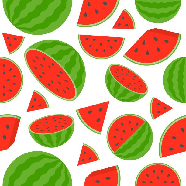 西瓜无缝图案，平面设计图片下载