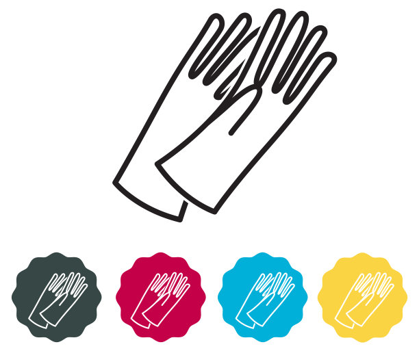 安全橡胶手套图标-插图图片下载