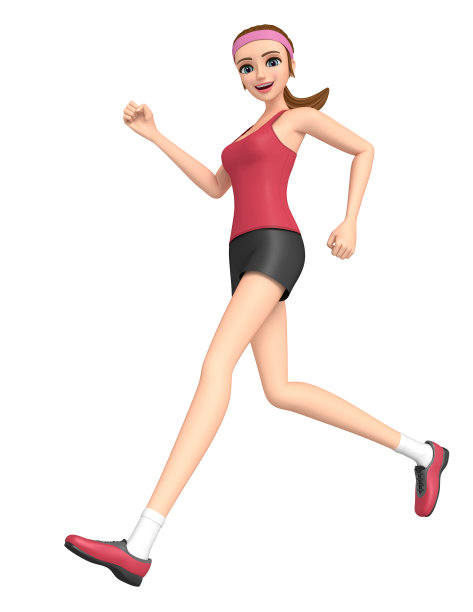 3D插图人物-跑的女人谁是跑图片下载