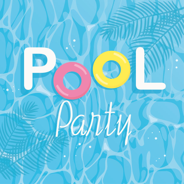 夏季泳池背景插图图片下载