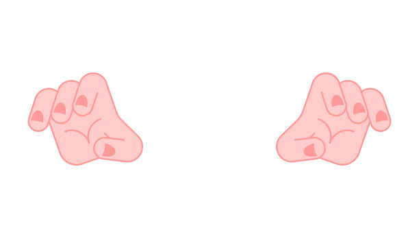 双手抓取孤立的白色背景。矢量图图片下载