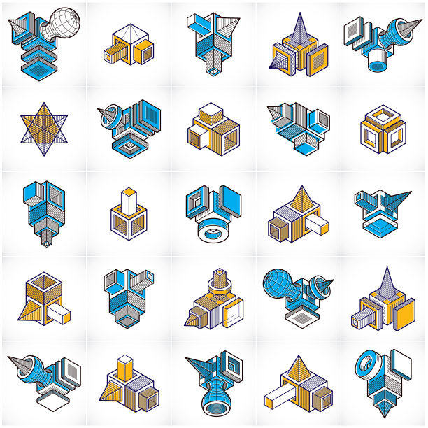 抽象结构向量集，空间设计集合。图片下载