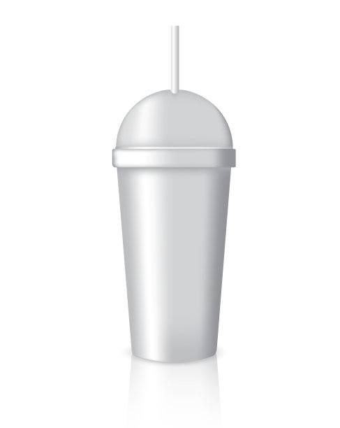 模拟现实的咖啡包装与玻璃或杯子在白色的背景插图图片下载