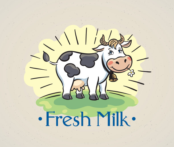 快乐牛和题词图片下载