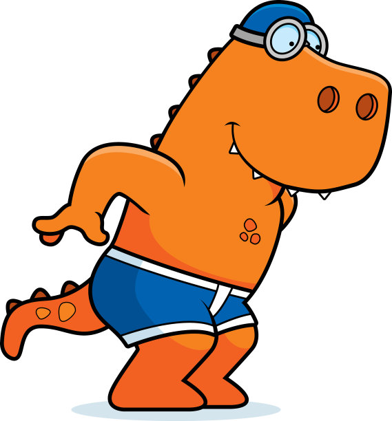 卡通霸王龙潜水图片下载