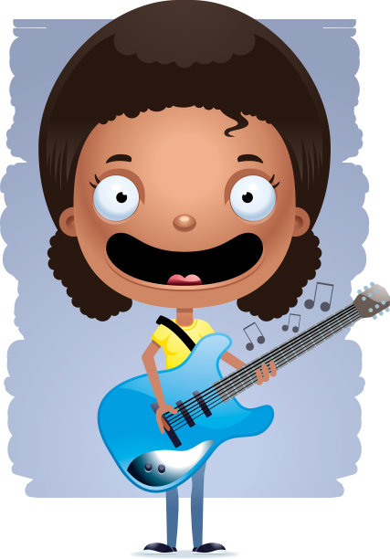 卡通少女吉他图片下载