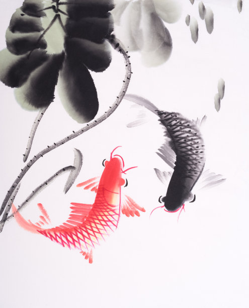 图案与手绘锦鲤鱼图片下载