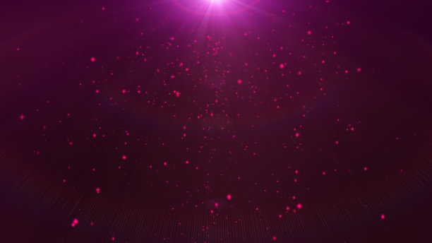 背景飞行浅紫色或粉红色的粒子在光束。图片下载
