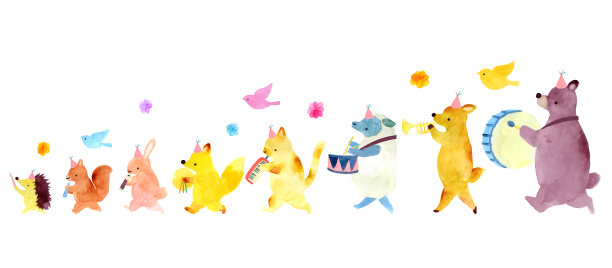 动物横笛和鼓的简单说明图片下载