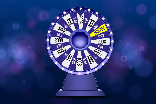 蓝色财富轮三维对象抽象散焦圆形蓝色散焦背景。轮的运气图片下载