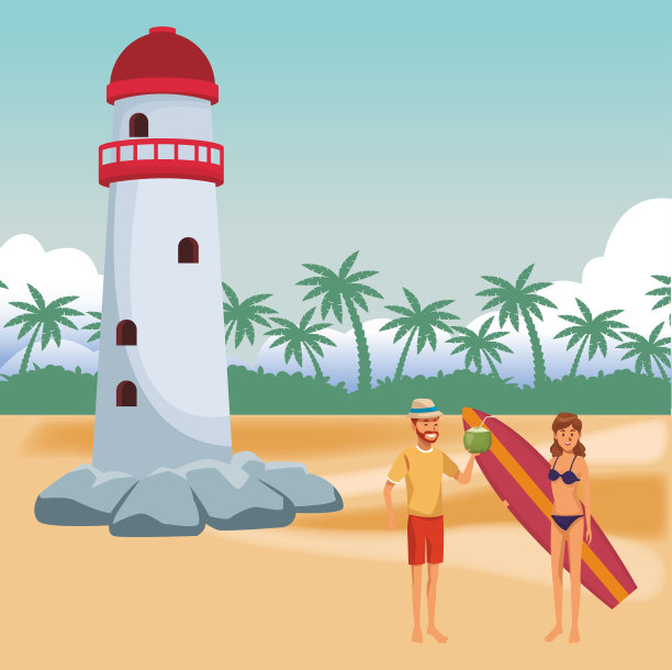 人民和海滩图片下载