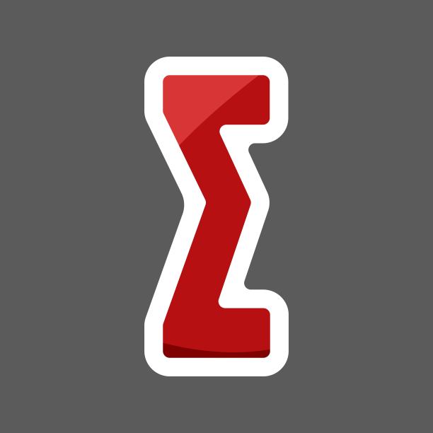 彩色代数和矢量图标贴纸。Sigma矢量图图片下载