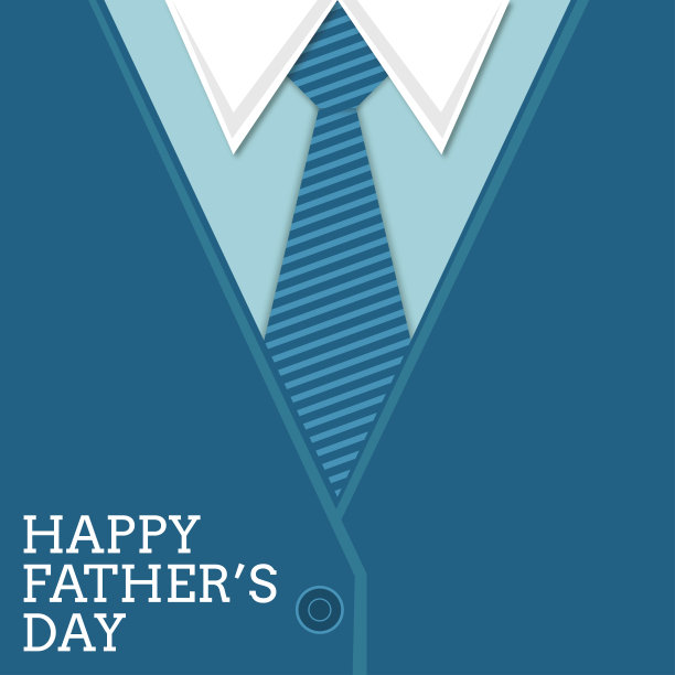 父亲节贺卡设计与领带，矢量插图图片下载