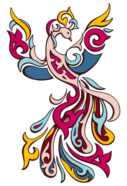 一种来自哈萨克族装饰品的神奇的鸟素材图片