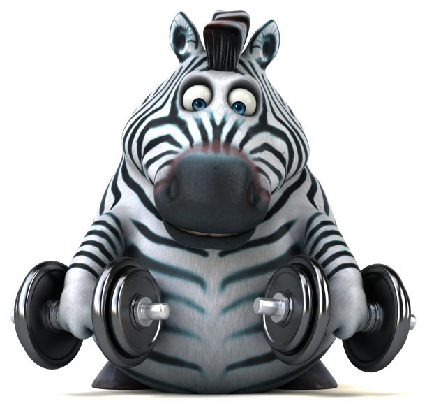 有趣的斑马- 3D插图图片下载