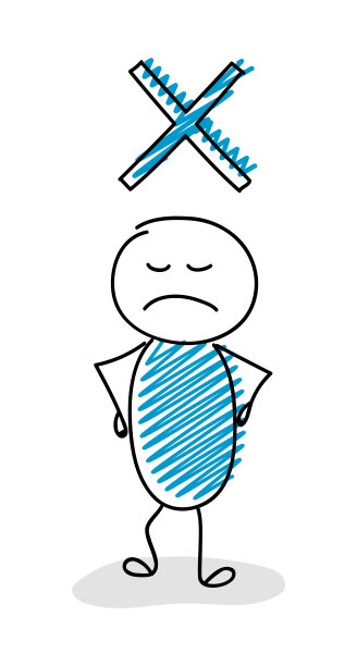 商业图标与卡通stickman - x标志符号。向量。图片下载