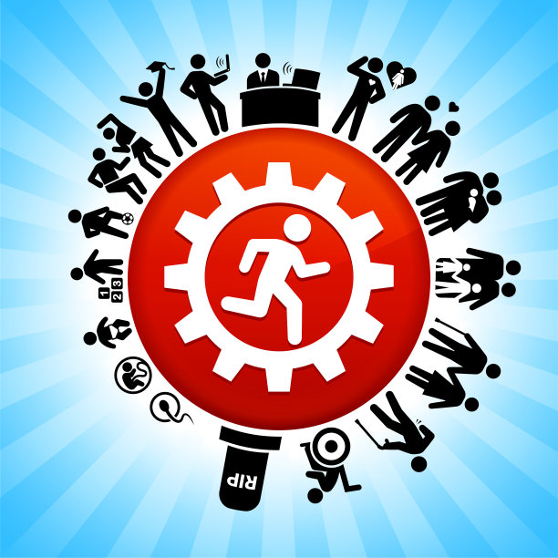 简笔画跑步齿轮生命周期阶段的生活背景图片下载