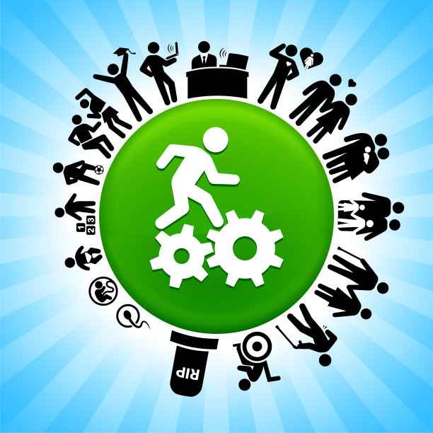 简笔画攀爬齿轮生命周期阶段的生活背景图片下载