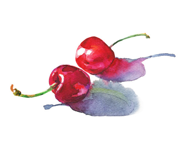 水彩樱桃图片下载