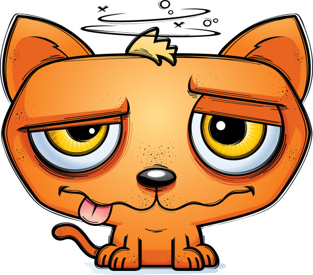 喝醉的卡通小猫图片下载