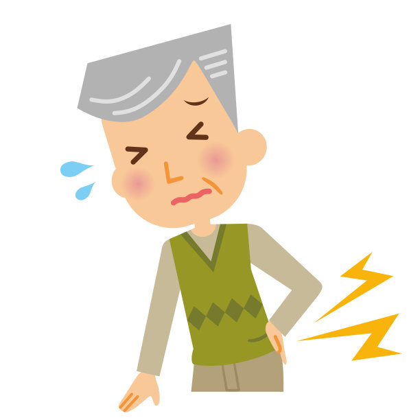 一位腰痛的老人。图片下载