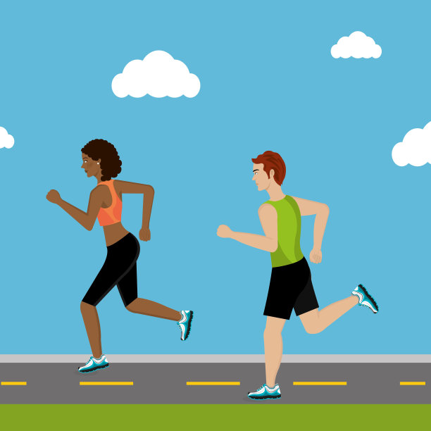 情侣们在风景中奔跑图片下载