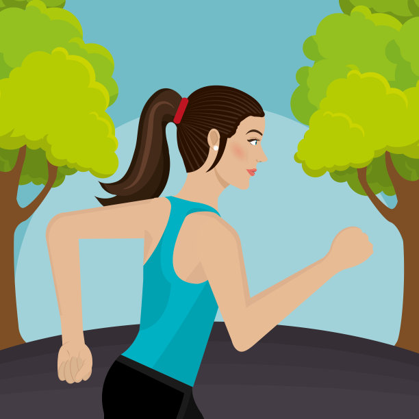 在风景中奔跑的女人图片下载